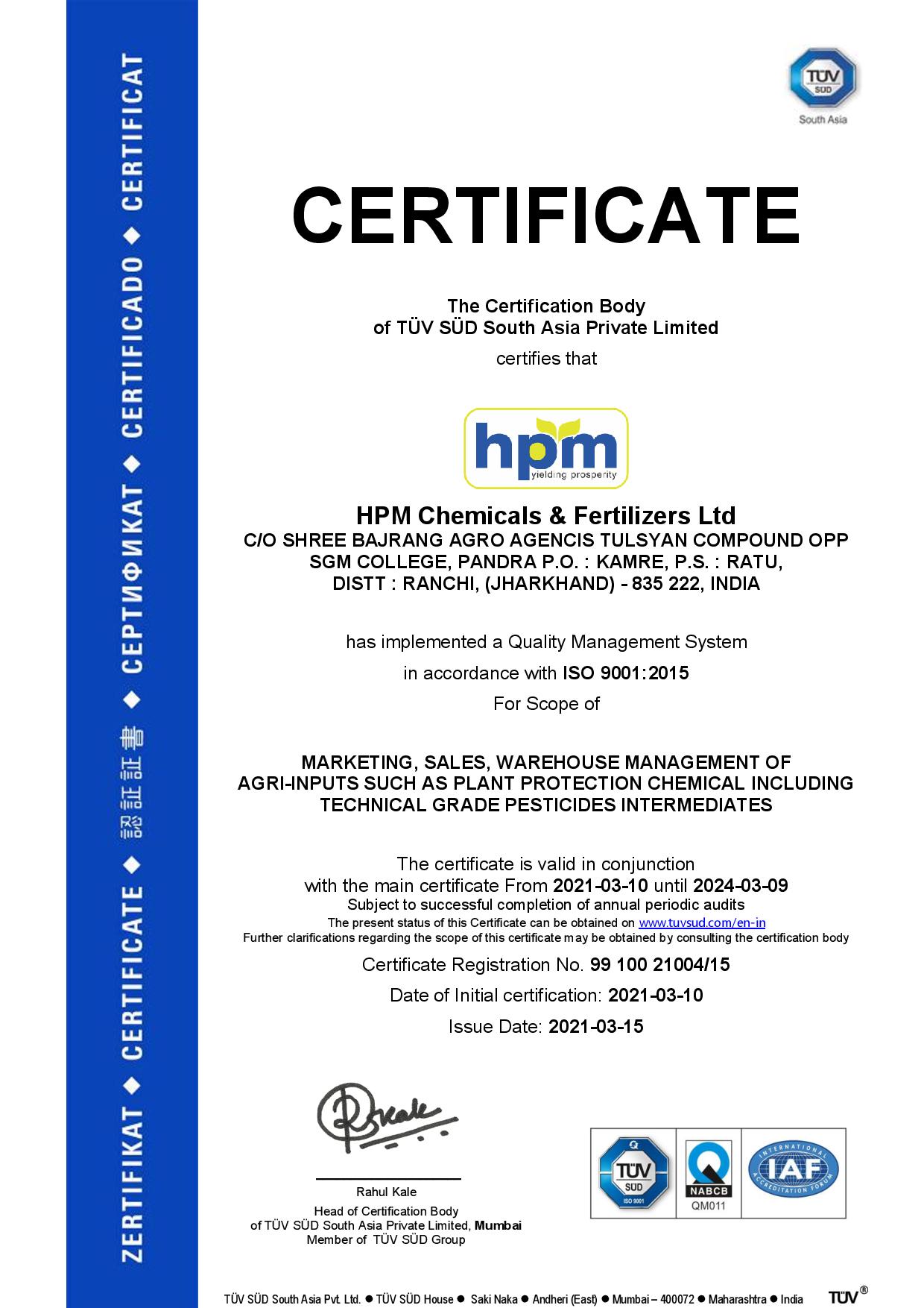 certificate