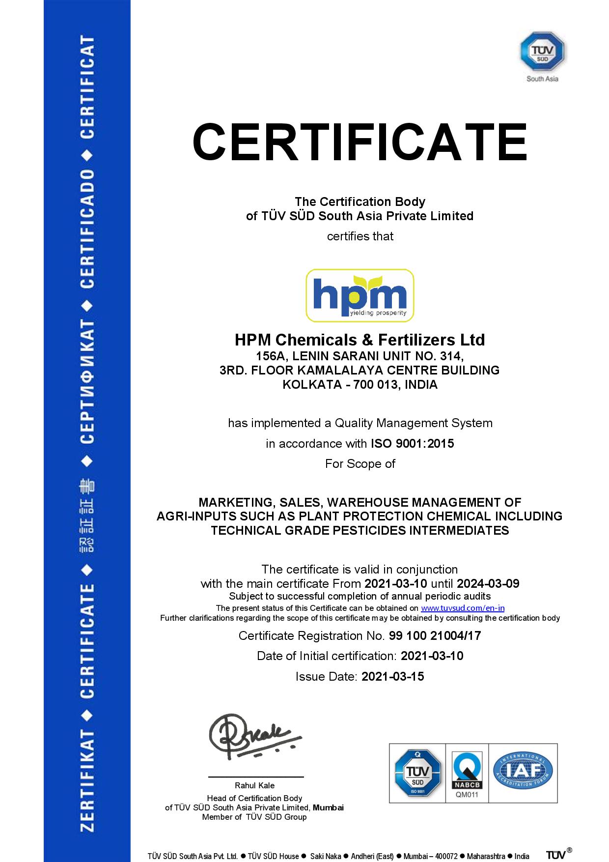 certificate