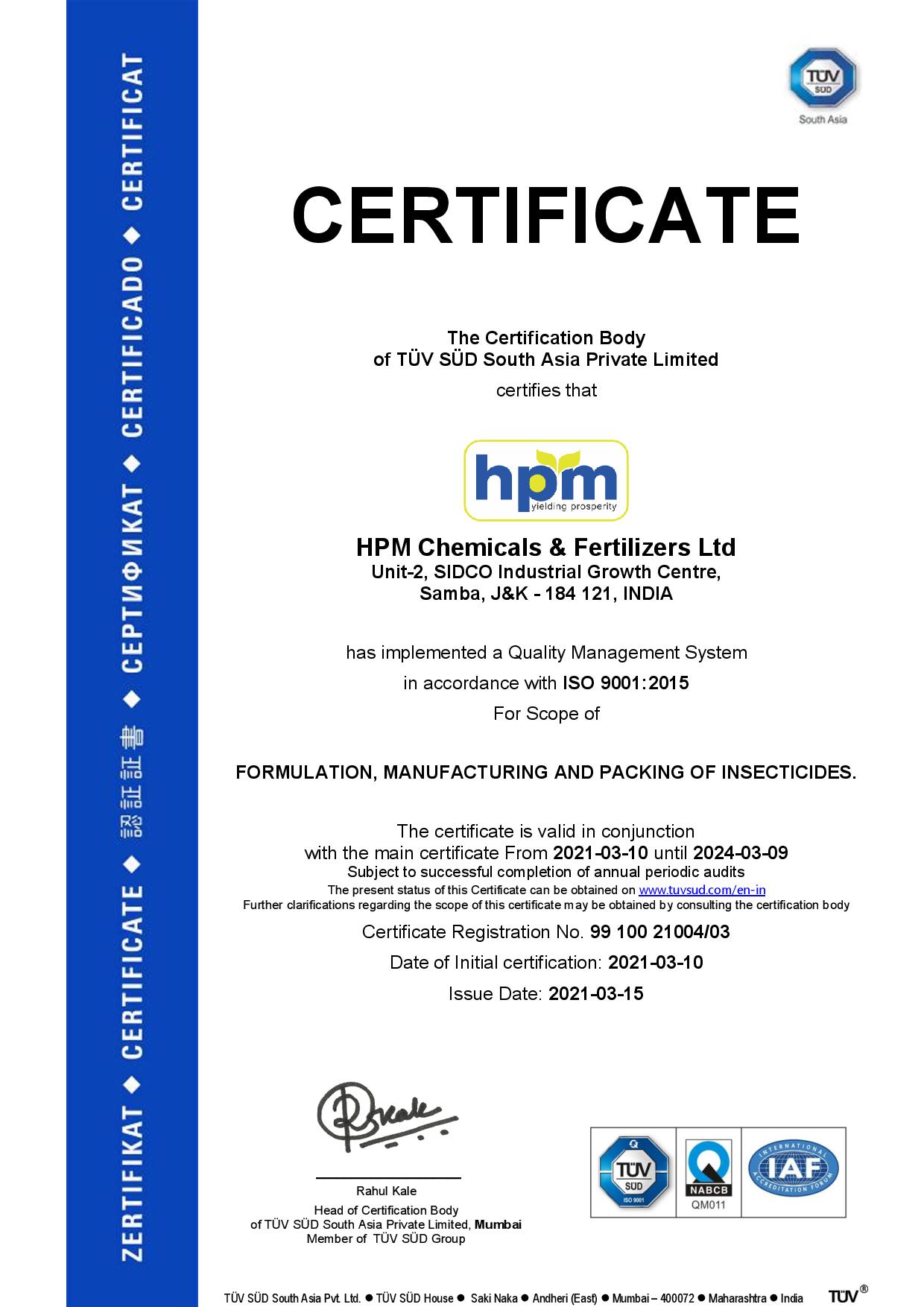 certificate