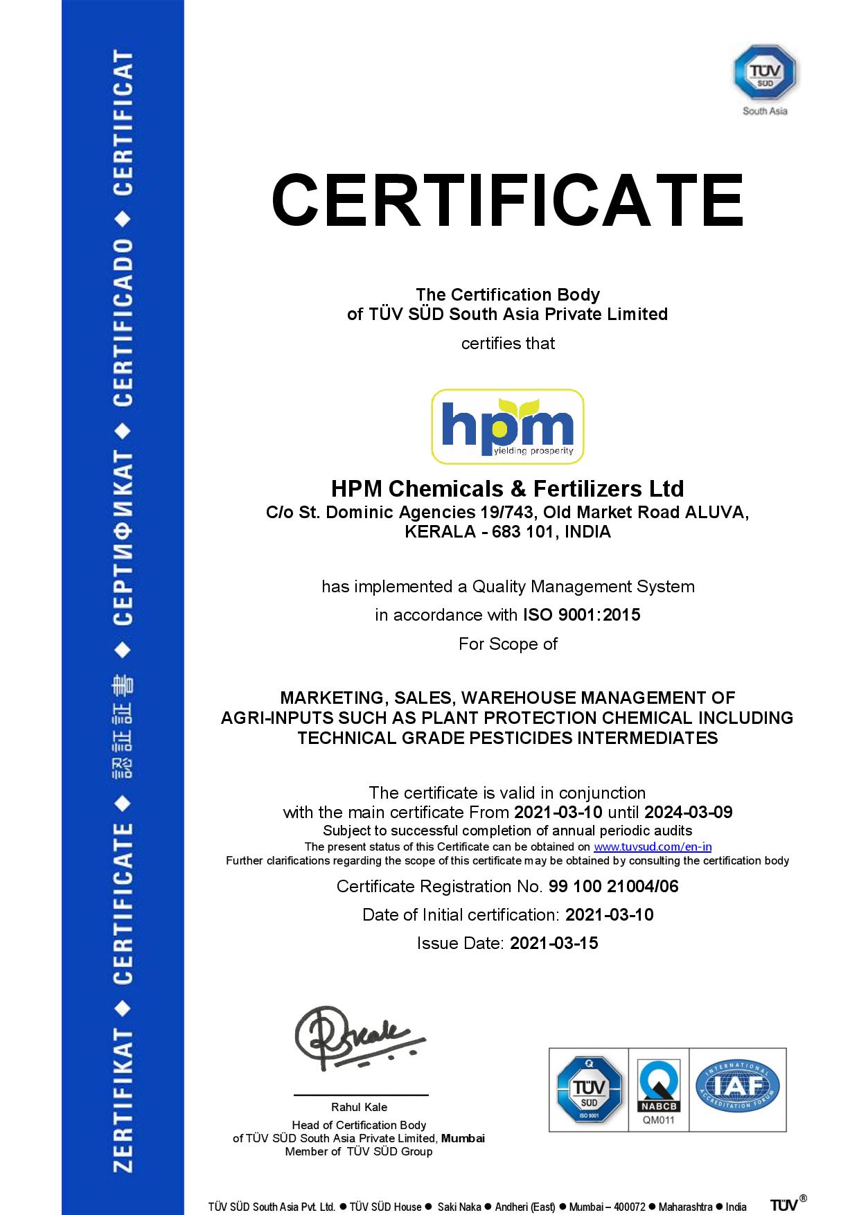 certificate