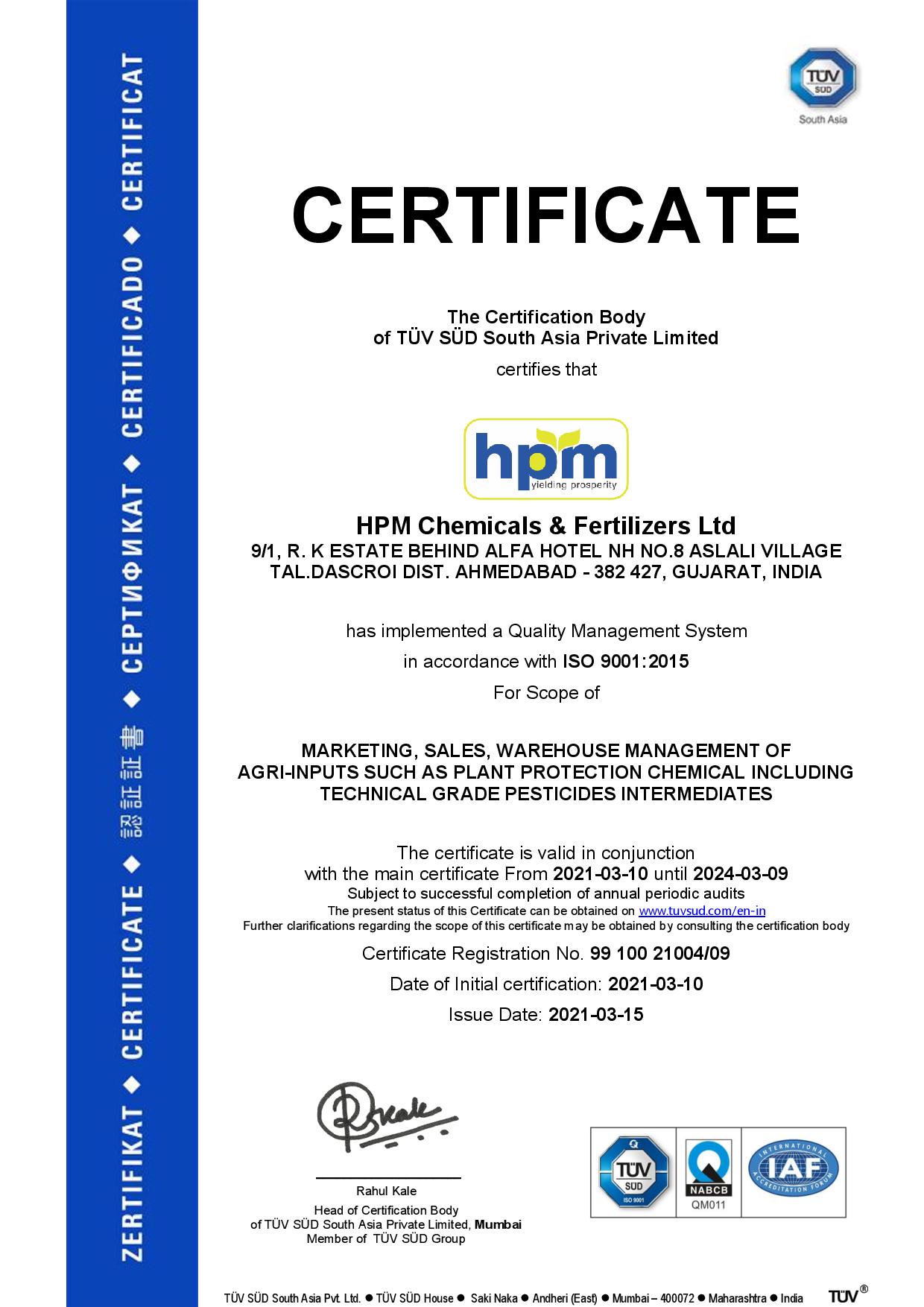 certificate