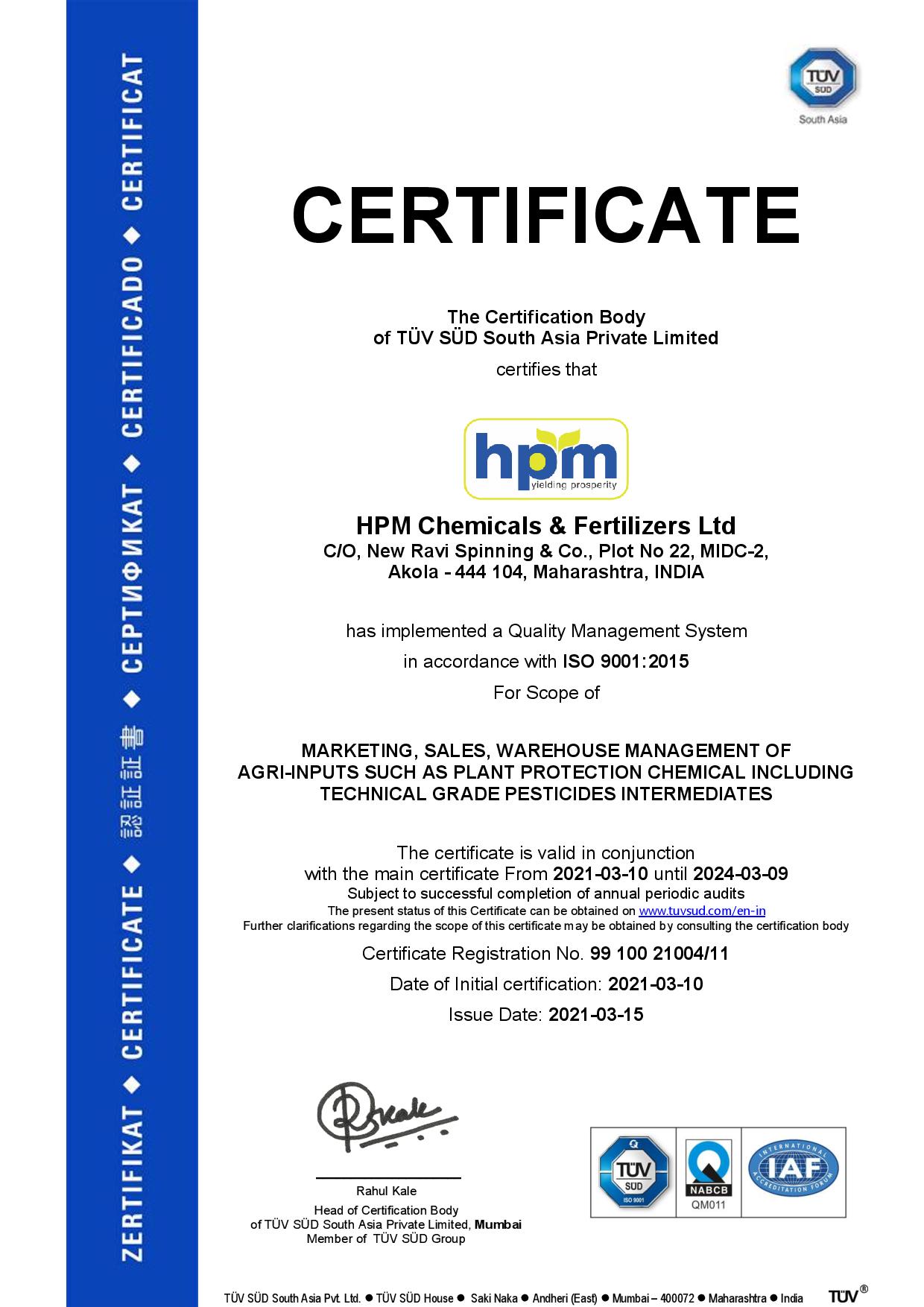 certificate