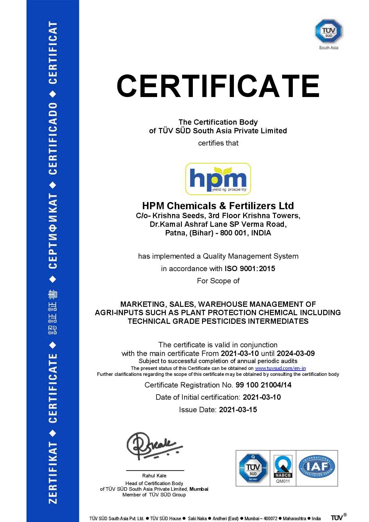 certificate