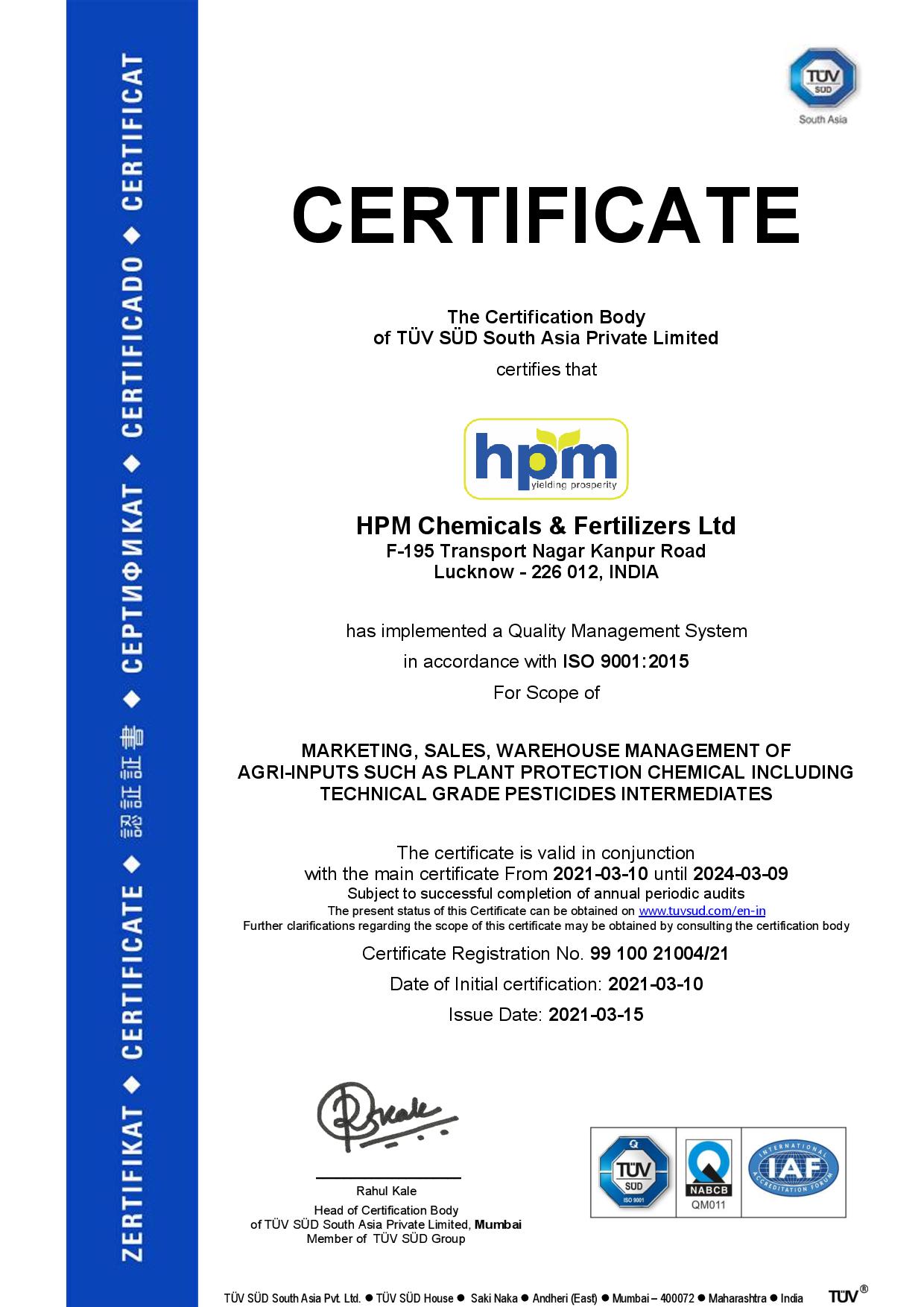 certificate