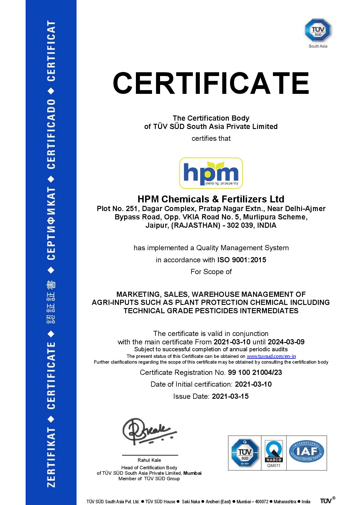 certificate