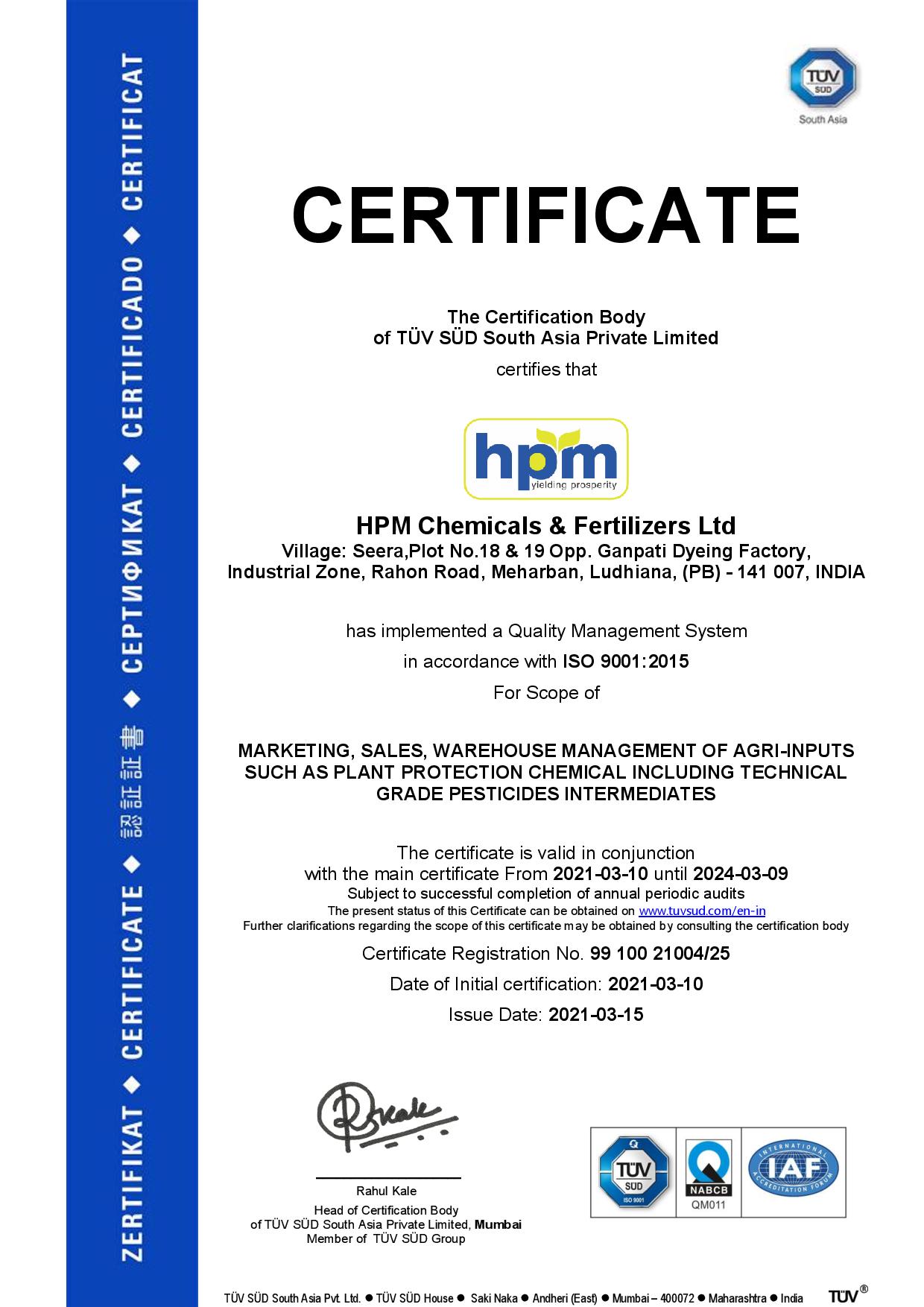 certificate